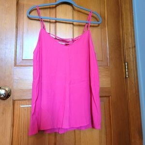 Promod Pink Tank Criss Cross Back sz 10 Adjustable Straps